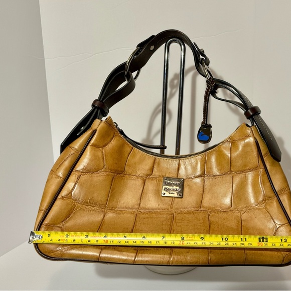 VTG Dooney & Bourke Crocodile shoulder bag with blue bag charm - Picture 4 of 7